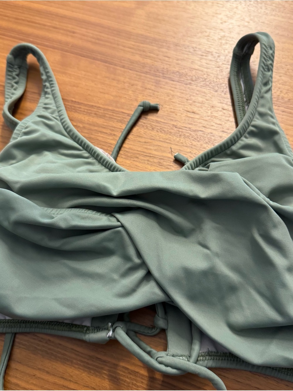 VENUS Twist-Front Bandeau Bralette in Sage